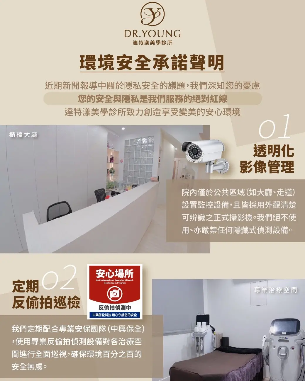 Dr. Young達特漾美學配合主管機關現場查核，檢查結果皆符合法規